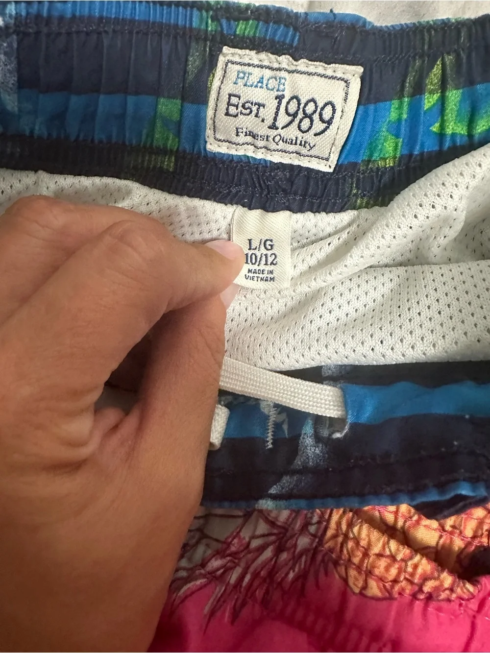 Kids' Mixed-Print Bathing Suit Shorts  - Pink, Mint, Navy, Blue